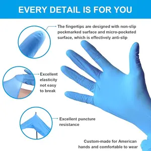 100pcs Ultra-Durable Disposable Nitrile Gloves - Latex-Free, Non-Slip Grip for Kitchen, Tattoos, PET Care & Cleaning - Allergy-Friendly Maxi Gloves beauty salon