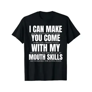 Women's Casual Short-Sleeve Round Neck Printed Tshirt - Funny Sexual Innuendo Adult Gag Print, Standard Fit Everyday Statement Clothes