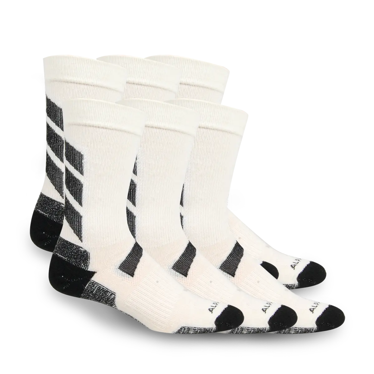 6 Pack - Alpaca Crew Length Athletic Socks
