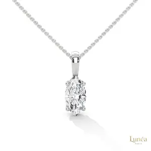 1.25 CT. Marquise Lab Diamond Solitaire Pendant | Lab Grown | 14K Gold & Platinum