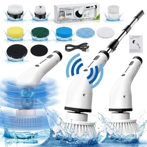 Portable Handheld Electric Spin Scrubber - X7 Cordless All-in-One Power Cleaning Brush with Extendable Long Handle, Multifunctional Power Scrubber Kit, Dual-Speed Heavy Duty Cleaner for Bathroom Kitchen