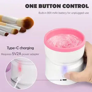 Rechargeable & Electric Makeup Brush Cleaning Machine, 1 Count Silicone Brush Cleaner, Beauty Blender Cleaner For  Makeup Brushes,molded Brush Cosmetic Foundation Handle Storage Cleansing