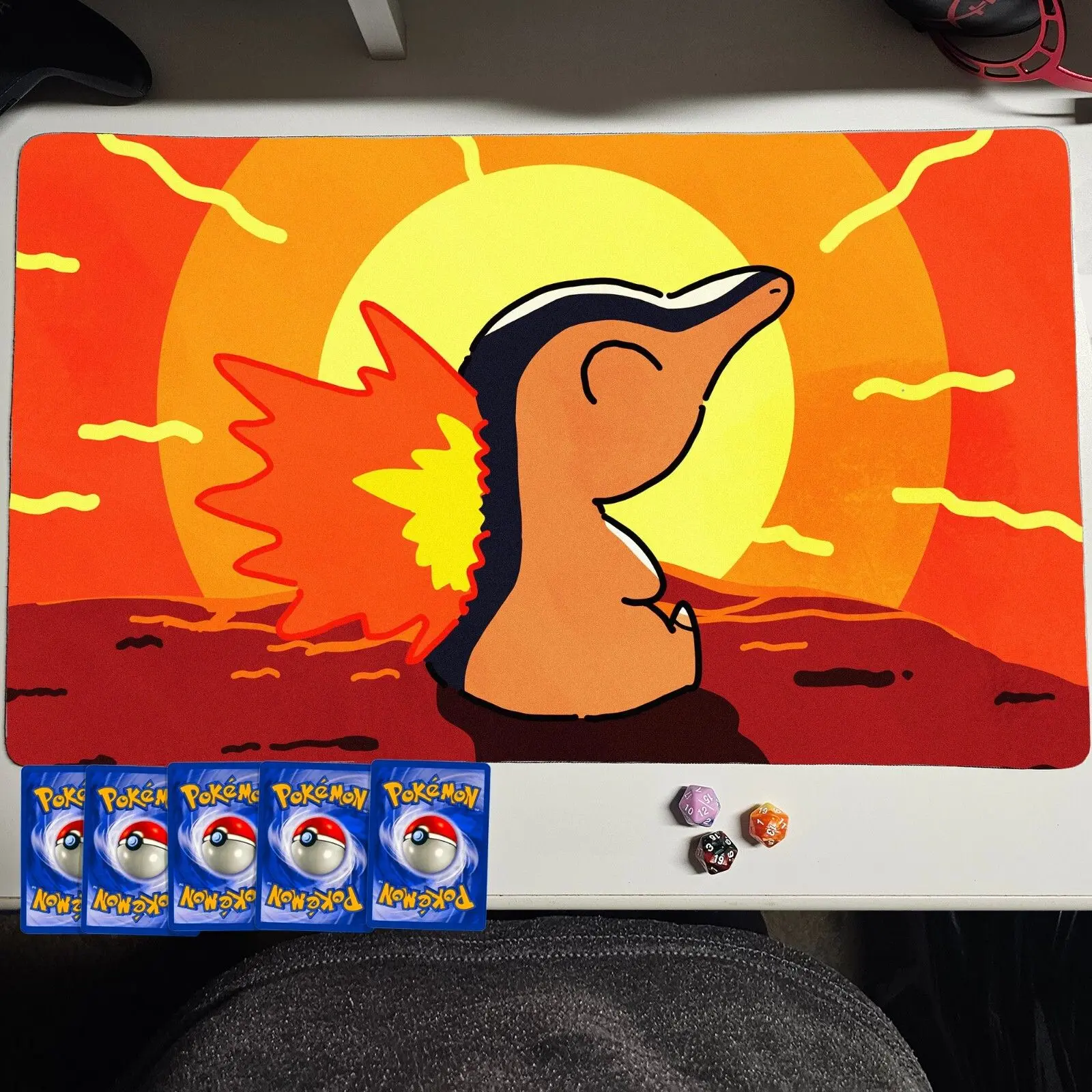 Pokemon Playmat Cyndaquil Tcg Ccg Playmat Custom Card Mat