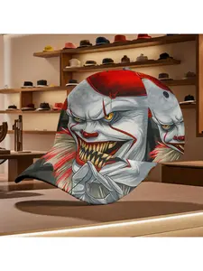 Creepy Scary Clown Art Baseball Cap – Bold Horror Print Design, All-Season Stylish Hat for Daily Wear & Casual Outfits, Perfect for Casual Leisure & Edgy Dark Fashion Lovers, Quality Caps