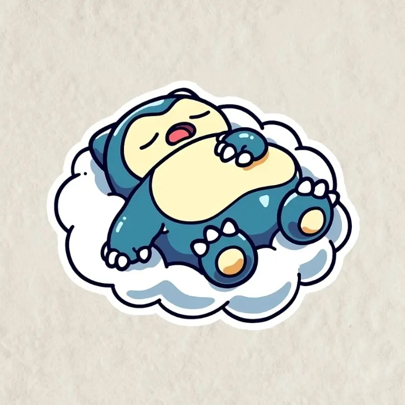 Snorlax Poke Sticker, Poke Car Decal Ghost Anime Vinyl Car Decal: Waterproof Ghost Family Sticker for Laptop