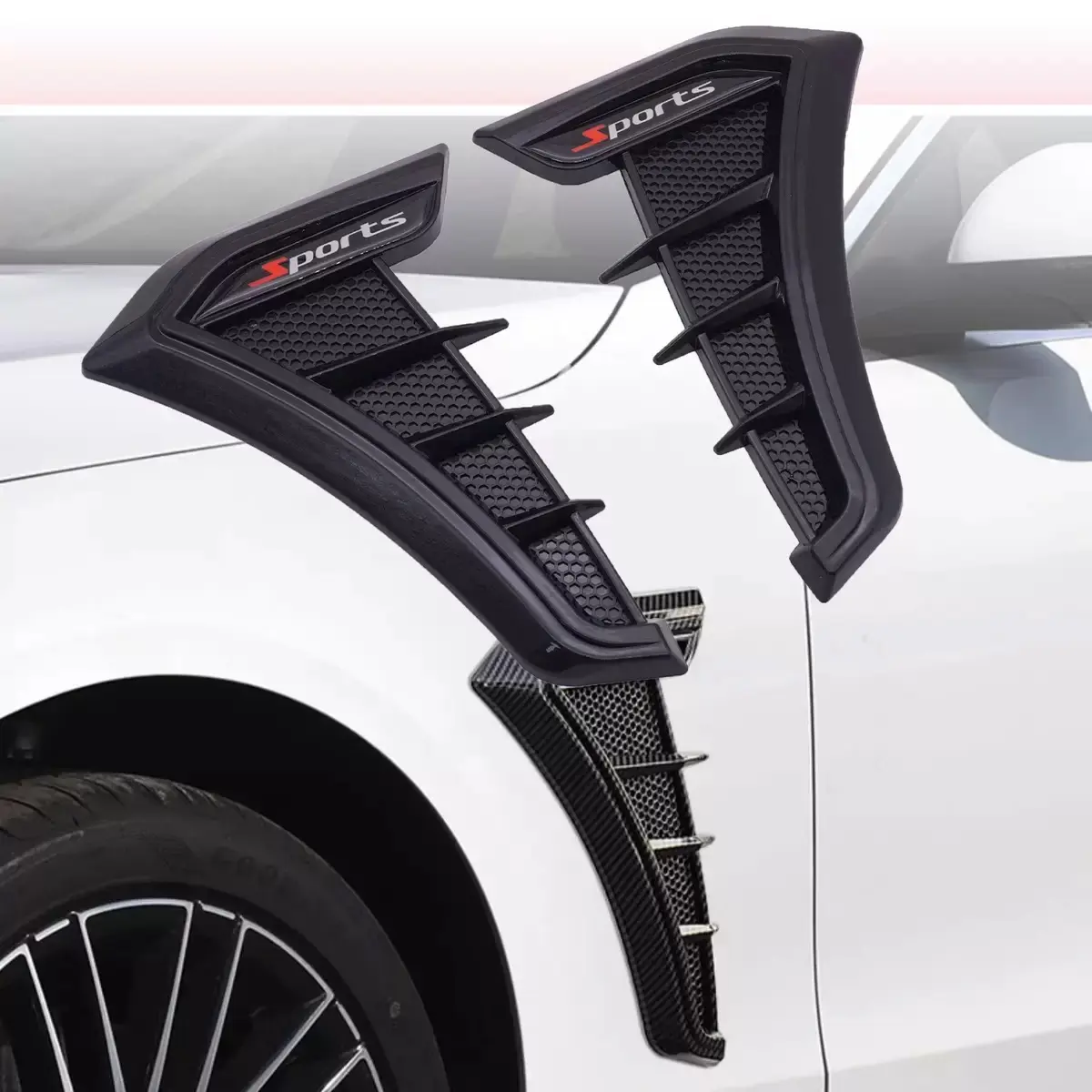 RAVOONY Enhanced Vehicle Style Air Flow Intake Hole Grille Universal Car Fender Side Vents Sticker TPU Material Weather-Resistant Decal For Cars Stylish Car Merch summerwins