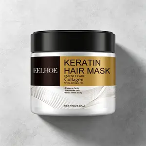 Deeply Repair Damaged Hair – EELEHOE Keratin Hair Mask 100g – with Collagen – Rejuvenates & Strengthens – Relaxes Tense Scalp – Smooth, Shiny & Healthy Hair – Daily Essence Care