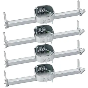 4 Pcs Adjustable Fan Electrical Box Brace 14.2 Inches Long Silver Ceiling Fan Mounting Bracket for Fans and Light Fixtures