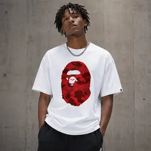 BAP3 Color Camo Big Ape Head Tee 'White/Red'