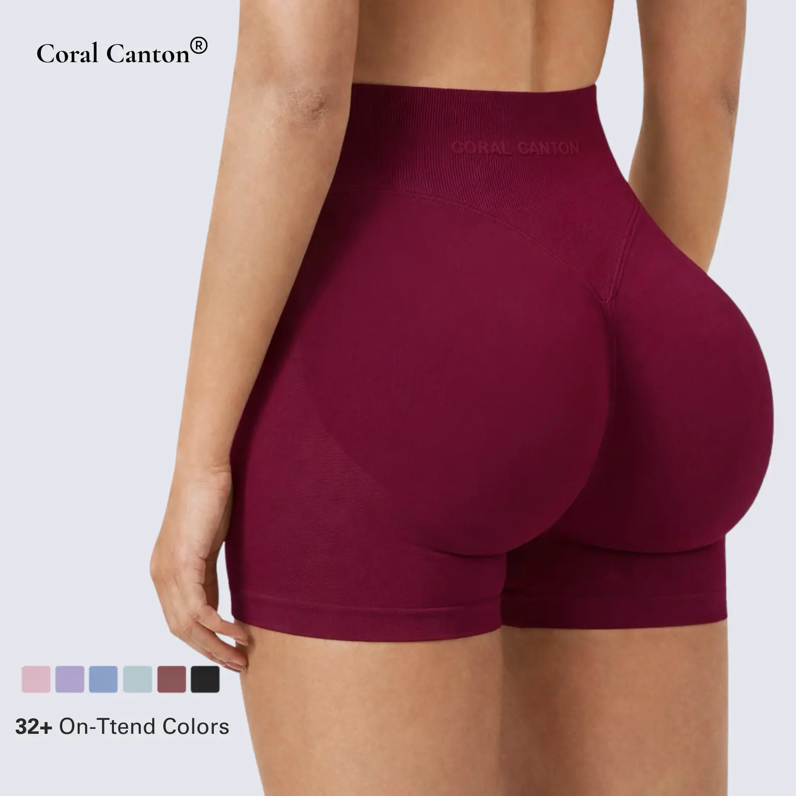 Coral Canton Seamless Sports Shorts High Waistband Butt Lifting SohoChic Coral Canton Seamless Sports Shorts High Waistband Butt Lifting SohoChic