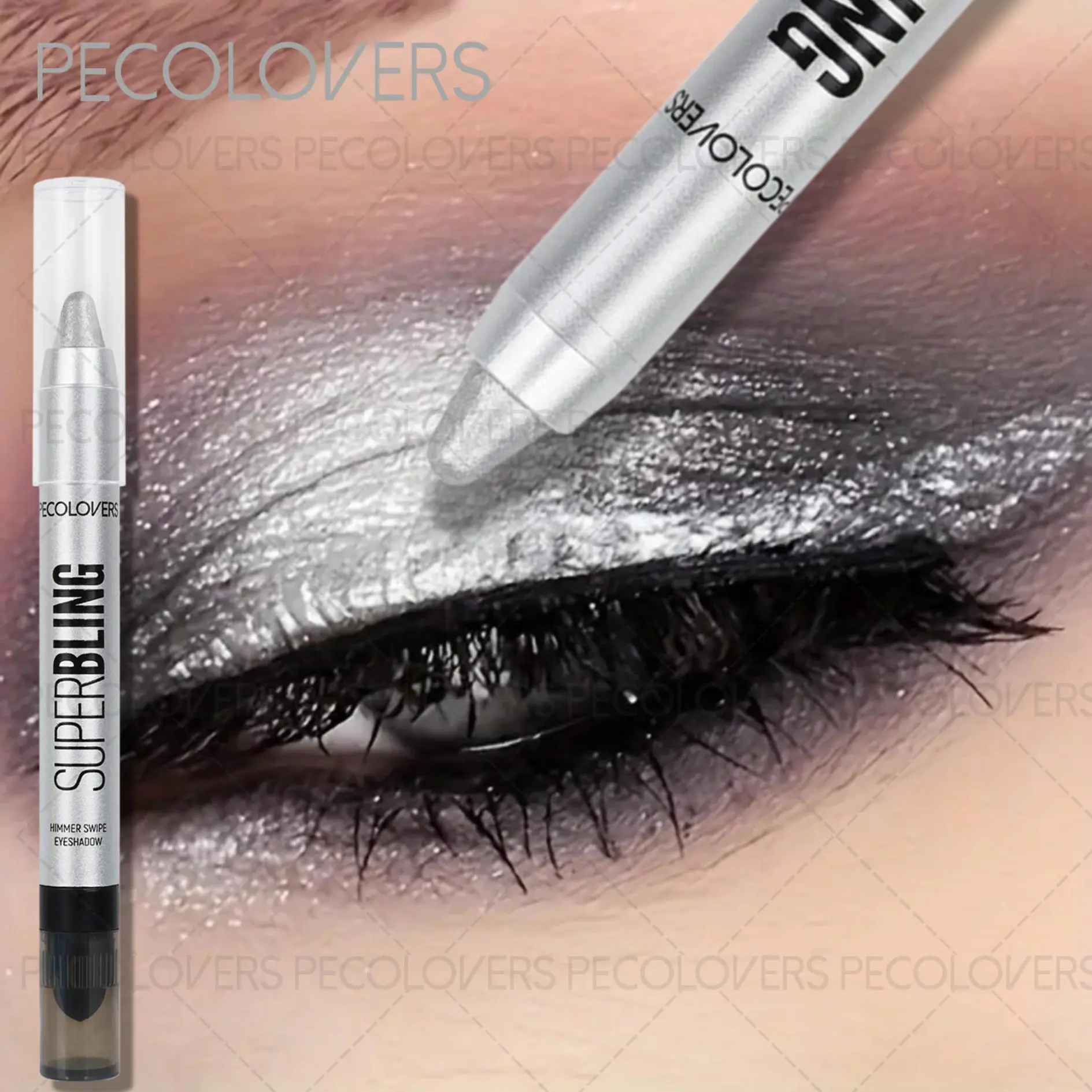 1pc Brightening High Light Eyeshadow  Stick,Shimmery & Metallic Shine Eyeshadow Pencil,WIth Cotton Head Brush, Eyeshadow Makeup, Eye Makeup Product