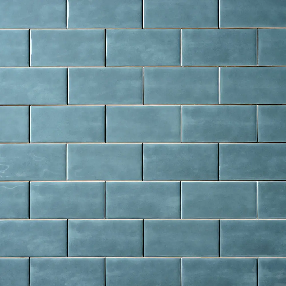 San Fran Volga Blue 3x6 Ceramic Tile Glossy Sample