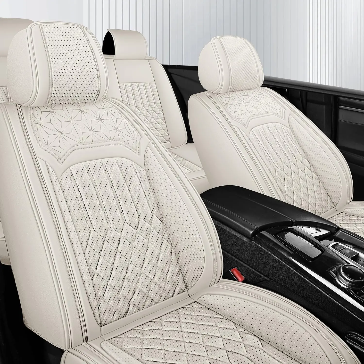 Car Seat Covers for Lexus ES 350/ ES 330/IS 250/IS 300/IS 350/LS 430/LS 460/ NX 200t/250 / NX 300/300h / NX 350/350h / RX 350/ RX 350h, Stylish Breathable Napa Leather Car Seat Cover for Full Set 5-Seats, Waterproof Anti-Slip Comfort Vehicle Seat Cover