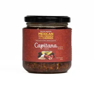 Capitana by Lorenza Mexican Chili Crunch Salsa Macha with Cherries, Dried Chili Nutty Condiment