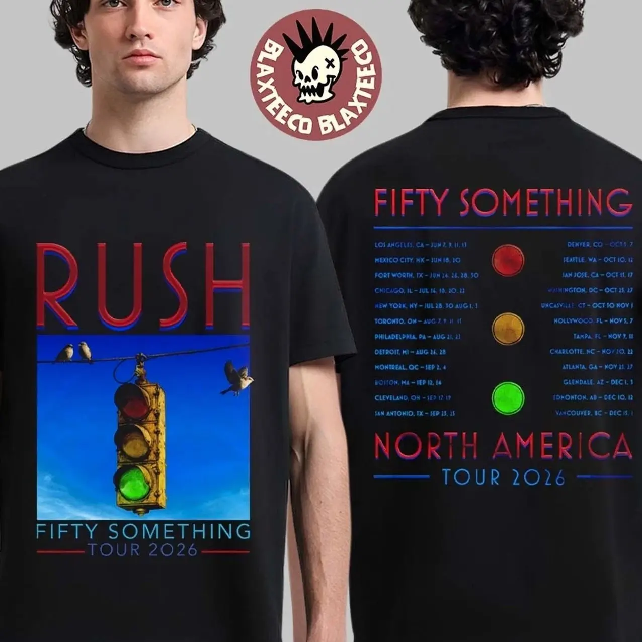 Rush Fifty Something Tour 2026 Merch Stoplight T-Shirt IU6