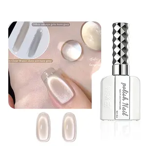 Small-Bulb Jelly Cat Eye Gel Polish, Brightening Watery Transparent Glass Magnetic Gel, Non-Graying Clear Jelly Nude Nail Art, UV/LED Soak Off Gel Salon Manicure Pedicure coat