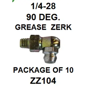 ZZ104  1/4-28  GREASE  FITTING 90 DEGREE (10PACK)