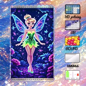DIY 5D velvet, AB diamonds, fairy dust diamonds, crystal diamonds, fairy wings flowers. Diamond embroidery, diamond painting handmade kit, special craft diamond art set, wall decoration, gift for family, loved ones, and friends.