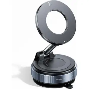 REOKILY Ultra-Strong 360° Magnetic Car Mount with Twist-Lock Suction for Creators TikTok Viral Holder Hands Free No Slip Firm Grip Secure Stable Versatile Portable