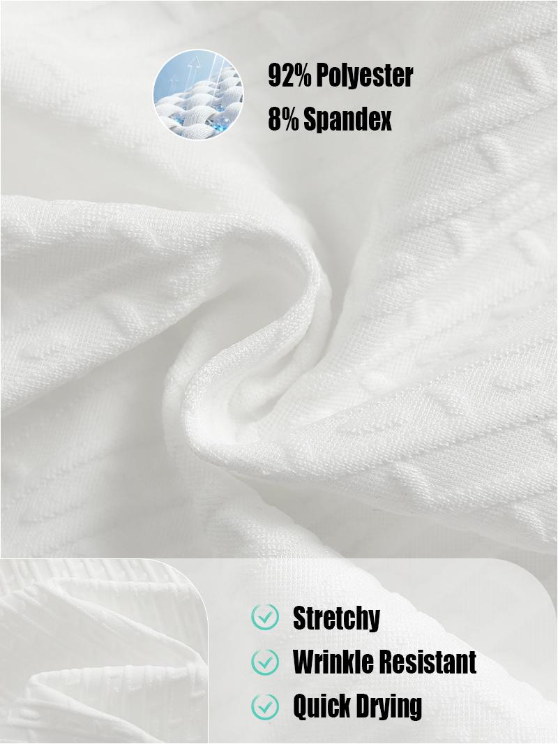 Jacquard Textured Summer Shorts for Women, High Waist Casual Loose Bermuda Shorts with Pockets