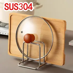 Stainless Steel Cutting Board Holder, Home Pot Lid Rack, Kitchen Counter Organizer, Storage Shelf for Cutting Boards, Tabletop Good Item
