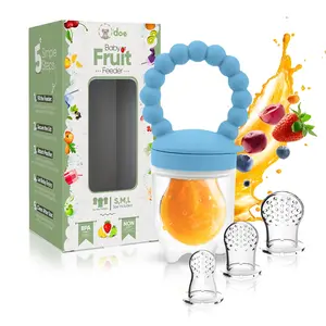 O’doe Fruit Feeder Pacifier Set with 1 Feeder & 3 Nipples BPA-Free Silicone Teether for Baby Feeding & Teething Soother Ideal for Fresh Fruits & Purees