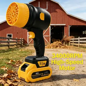 Cordless leaf blower, brushless dust collector, 3400 rpm, handheld electric dust collector for household cleaning, automobiles, and outdoor use. 21V mini dry blower fan, American standard two plug