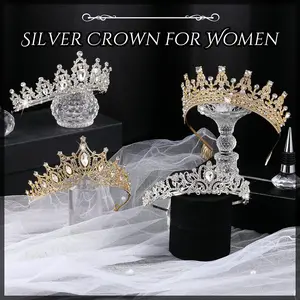 4 Pack Women Pageant Crown Bridal Wedding Headwear Queen Crowns Rhinestones Headband Beauty & Personal Care