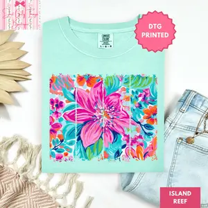 Tropical Floral Summer Shirt, Coquette Summer Tshirt, Summer Bow Tshirt, Summer Vibes Shirt, Floral Summer Shirt, Preppy Summer Shirt, Preppy Beach Shirt, Preppy Lake Shirt, Salty Tee, Sunkissed Tee, Hibiscus Nautical Tee