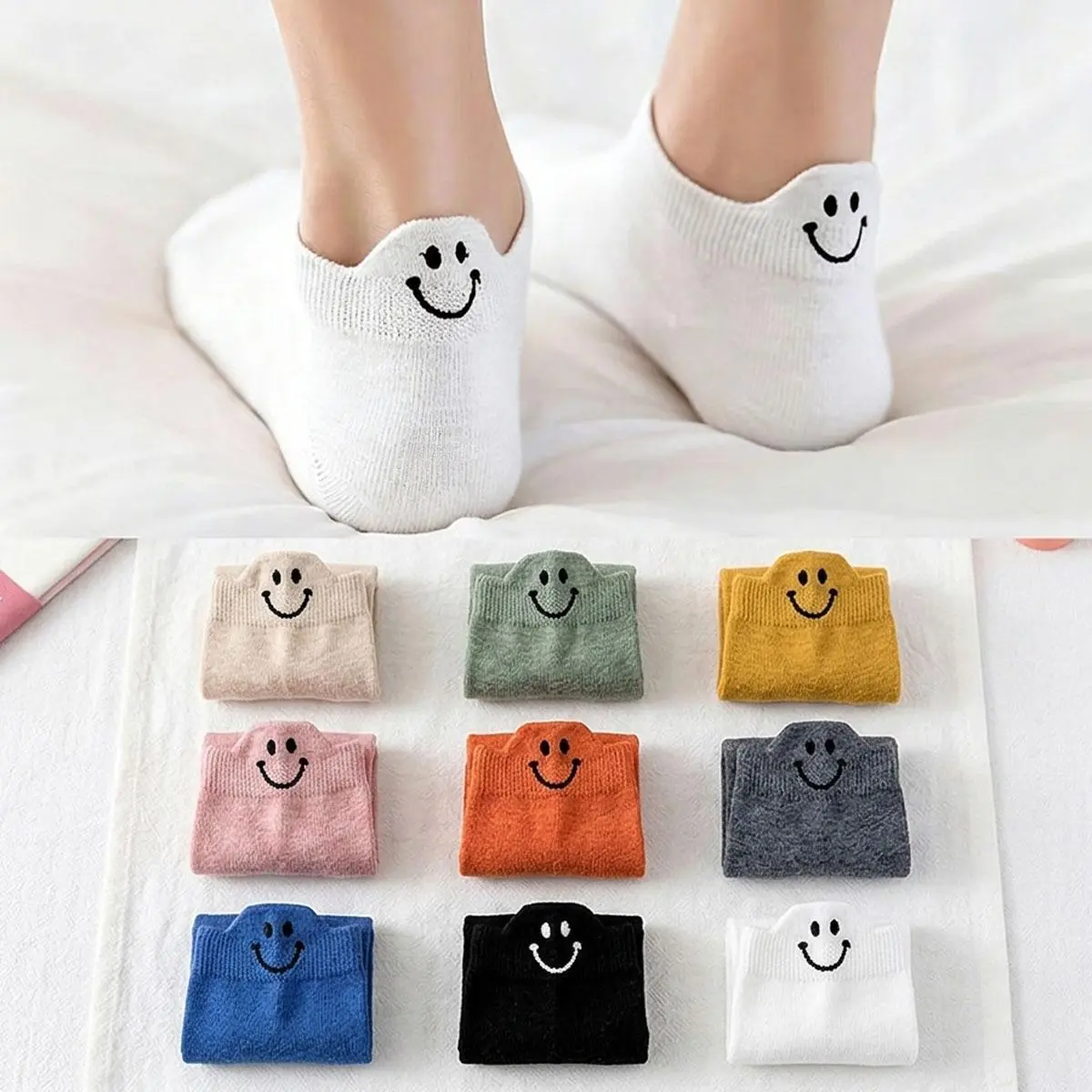 Women's Low-Cut Stretchy Cotton Blend Sports Sock Packs, 10-Pair Ruffled Ankle Socks with Breathable Fabric, Comfortable Lightweight Fit for Sneakers, Flats, Soft Breathable Socks