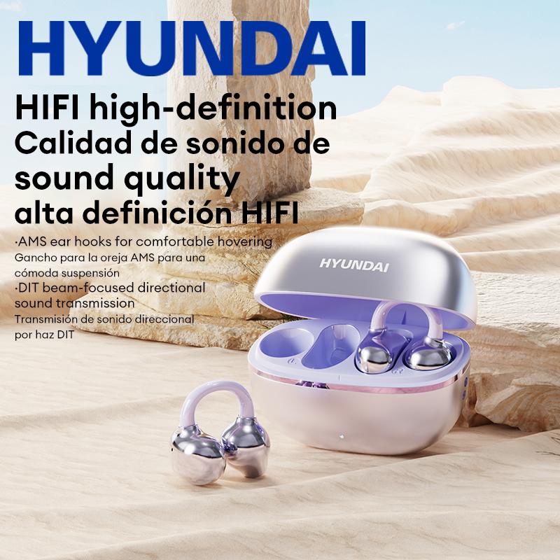 HYUNDAI Earclip C7 Clip-on Design Wireless Earphones, Upgraded Panoramic Sound Headset, Comfortable Wearing & IPX5 Waterproof Sports Earbuds for Work, Fitness