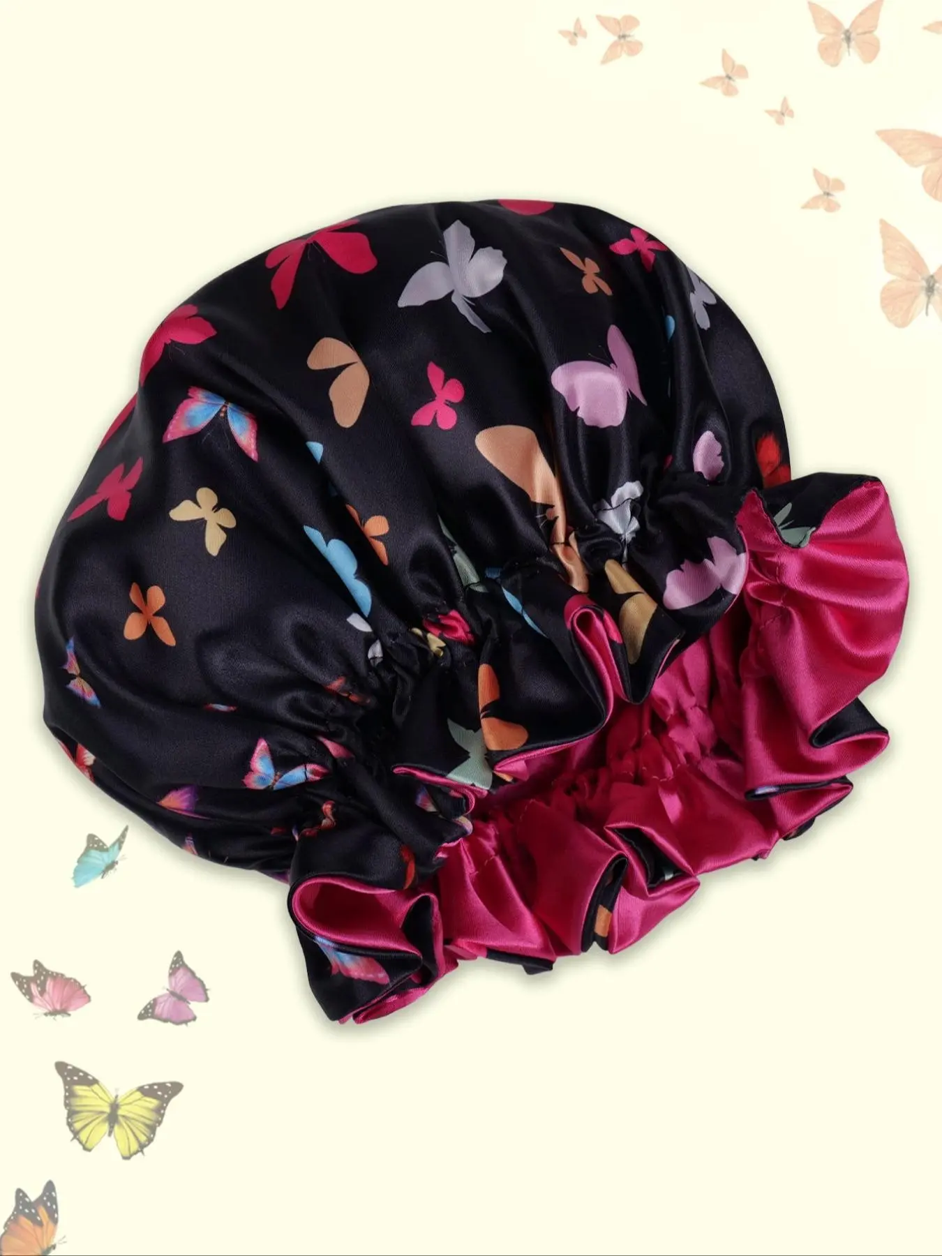 Soft Silky Butterfly Print Sleep Cap, Protect Hair for Women, Ideal Gift for All Head Sizes, Perfect for Sleep and Beauty Care, Bonnets for Sleeping, Hair Hat