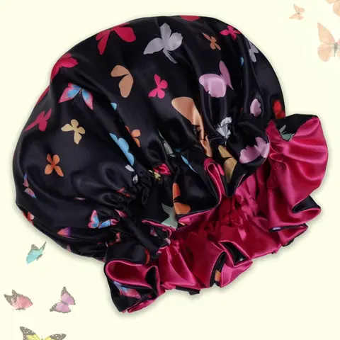 Soft Silky Butterfly Print Sleep Cap, Protect Hair for Women, Ideal Gift for All Head Sizes, Perfect for Sleep and Beauty Care, Bonnets for Sleeping, Hair Hat