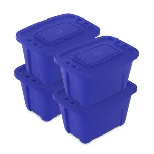 SIMPLYKLEEN 4-Pack Storage Totes with Lids 18-Gallon (72-Quart) - Plastic Storage Containers for Organization Boxes Organiser