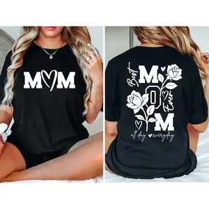 Double-Sided Print! Oversized 100% Cotton Mom Tee - Cool Mom Club, Great Mother's Day Gift