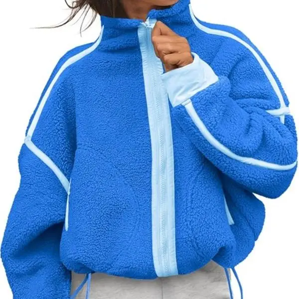 YeeZaa Women's Fuzzy Zip Up Fleece Sherpa Jacket Casual Teddy Coats Winter Outerwear with Pockets
