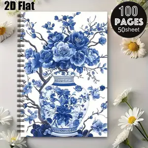 1 Spiral Coil Notebook 5.7x8.26 Inch, Durable Binding, Perfect for Daily Journaling, Travel Log, Thanksgiving Gift, Christmas Present, Ideal for Students, Office Workers and Travel Enthusiasts [2D] Flat