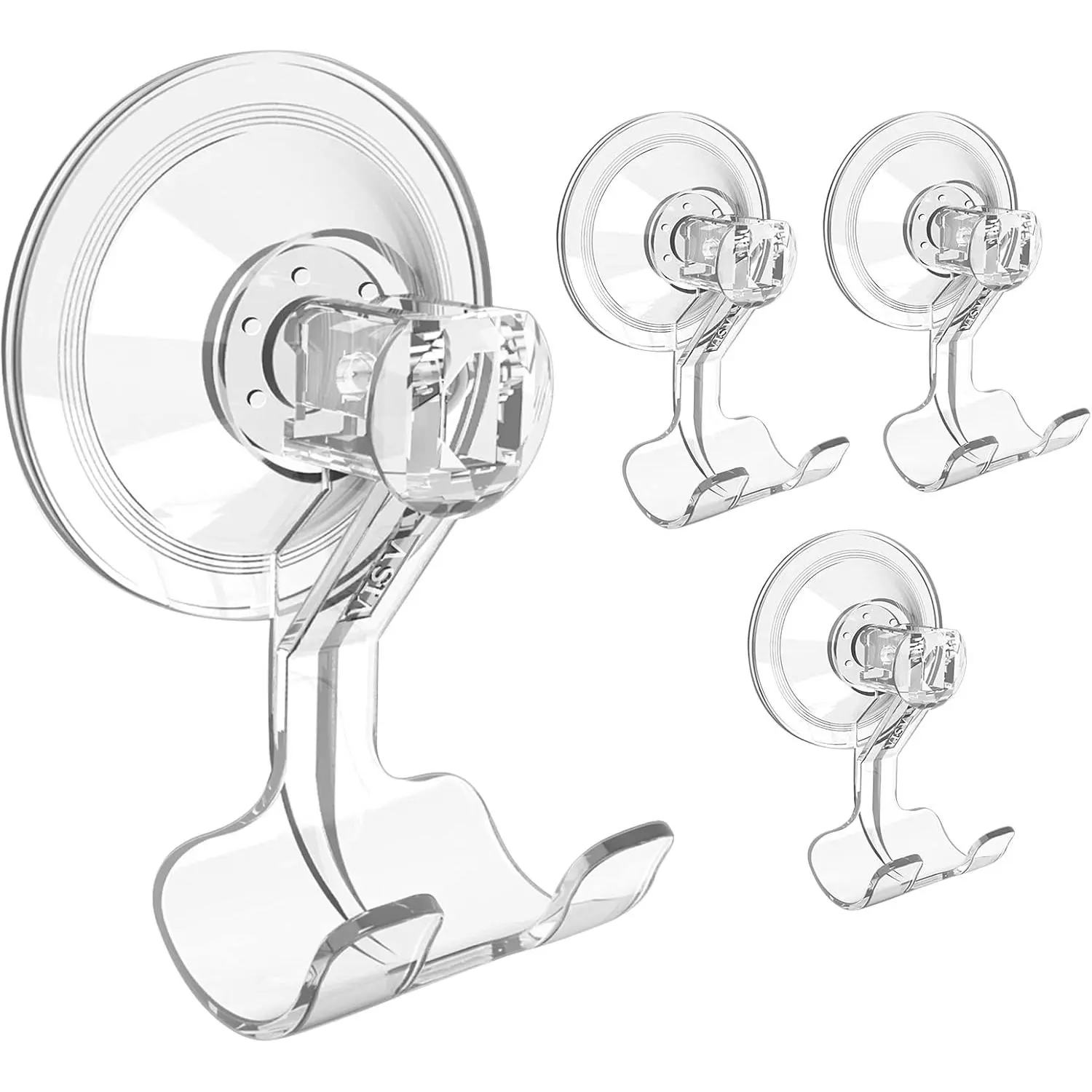 Suction Cup Razor Holder, Shower Suction Razor Hooks for His and Hers, Removable and , Clear, 4 count