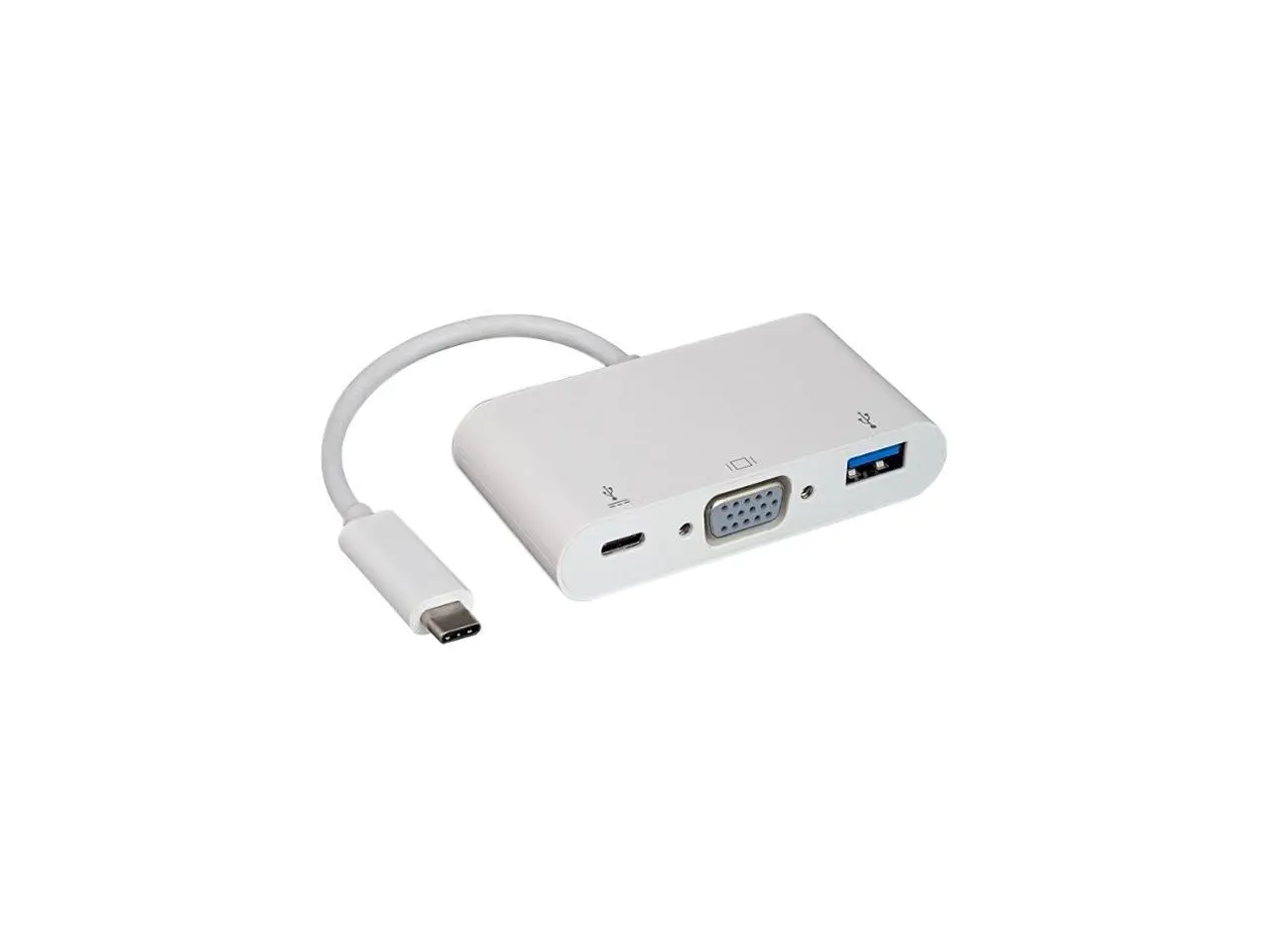 Nippon Labs 6 inch USB-C to VGA, USB 3.0, USB-C Power Pass-Through Multiport Dock, 50USB31C-VGAF-3