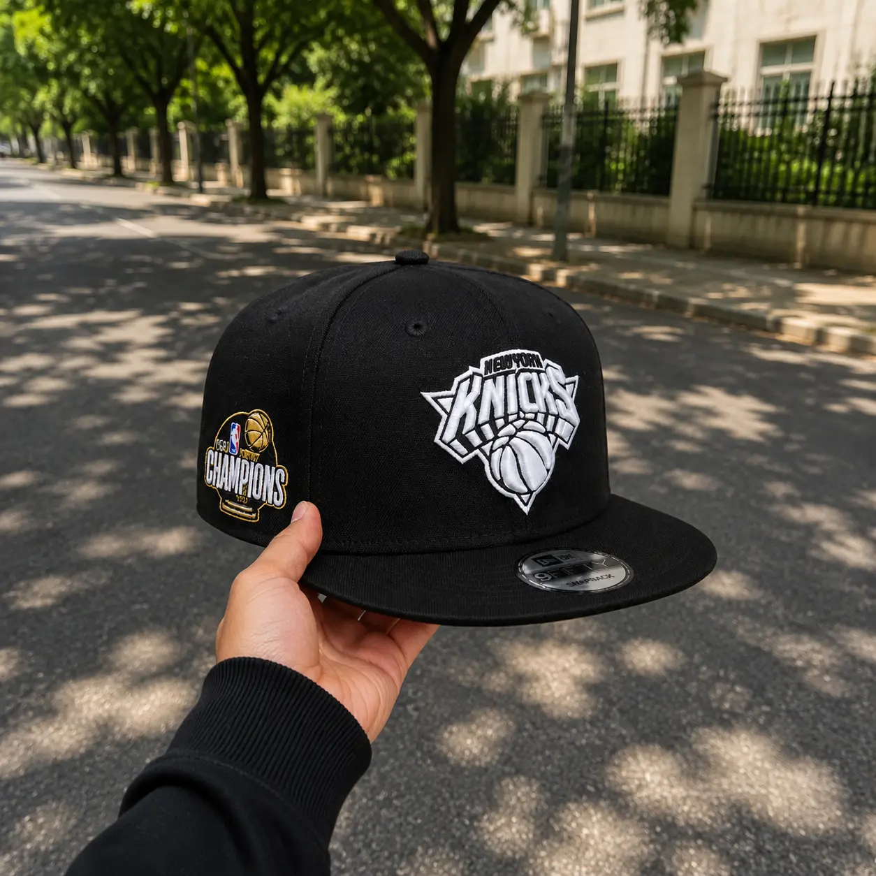 New York Knicks 2026 Champions Sidepatch Black & White 9FIFTY Snapback