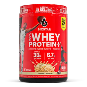 Six Star Pro Nutrition 100% Whey Protein Powder Plus, 30g Protein, Vanilla Cream, 1.81 lbs