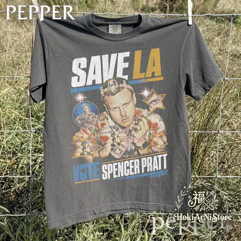 Spencer Pratt Shirt, Save LA Vote Spencer Pratt Vintage T-Shirt, 90s Graphic Tee, Spencer Pratt Merch, Retro Bootleg Unisex Shirt