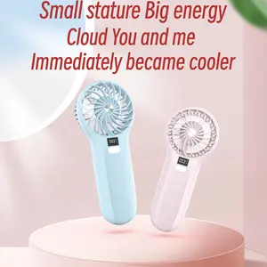 Mini Handheld Fan with Battery Power Indicator & Desk Stand - 5 Speed Settings, 15000 RPM Motor, Long-Lasting 4000mAh Rechargeable Battery for Women/Men/Kids, Indoor Outdoor Travel Use (Portable Cooling Fan)