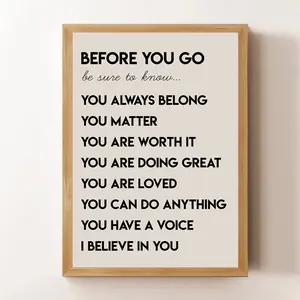 Inspirational Wall Art Poster, Frameless Home Decor, Bedroom Decoration, Living Room Painting, 1pc Motivational Quote Print, Vintage Wall Art, Unframed Art Print
