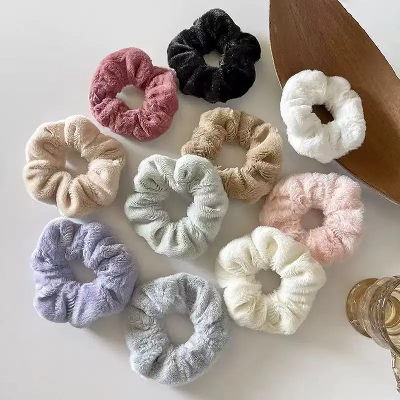 Women's Soft Single Jersey Plain Scrunchies - Elastic Hair Accessory, Fashionable Option, Non-Slip Elastic-Band Hair Band, Polished-Look Daily Ponytail Holders