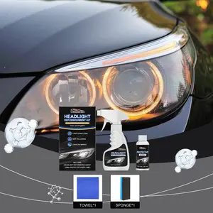 Headlight Refurbishment Kit, Yellowing Fogging Scratches Maintenance Clean Care Set, Car Headlamp Repair Accessories, Headlight Restoration Kit