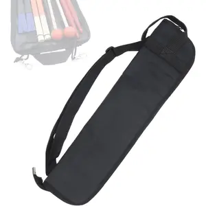 Portable Drumstick Bag - Small Storage Case With Hooks Inside for Drum Set Mallet and Percussion Sticks