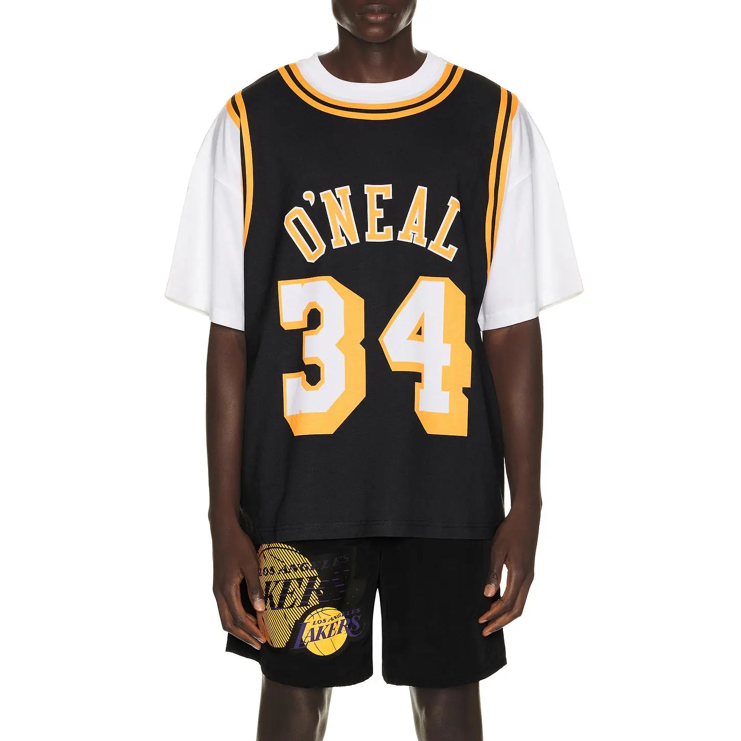 Mitchell & Ness NBA Shaquille O'Neal Best in Class Short Sleeve Jersey in Black