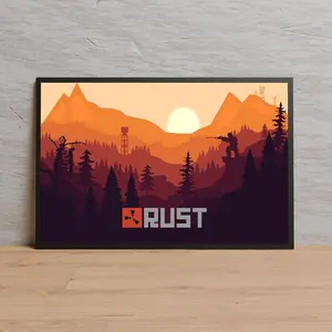 Vintage Rust Video Game Poster - High Quality Print Wall Art For Gamers