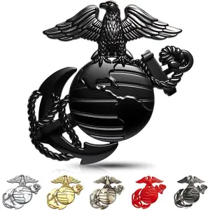 U.S. Marine Corps Metal Cars Emblem for 250th Anniversary, 3D Eagle Globe Anchor Insignia Decals, Universal Fit at 3.3" x 3.1" Weatherproof, Car Medal Gift for Veterans and Military Supporters